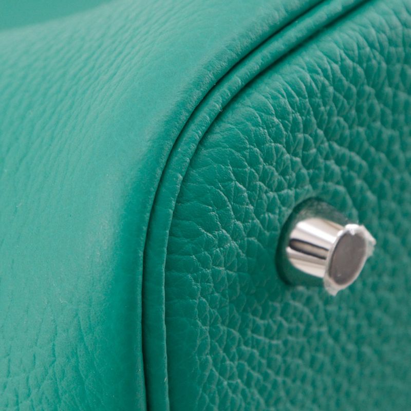 Hermes Picotin Lock 22mm (0.87in) X Taurillon Maurice Veilgate Green U Ladies