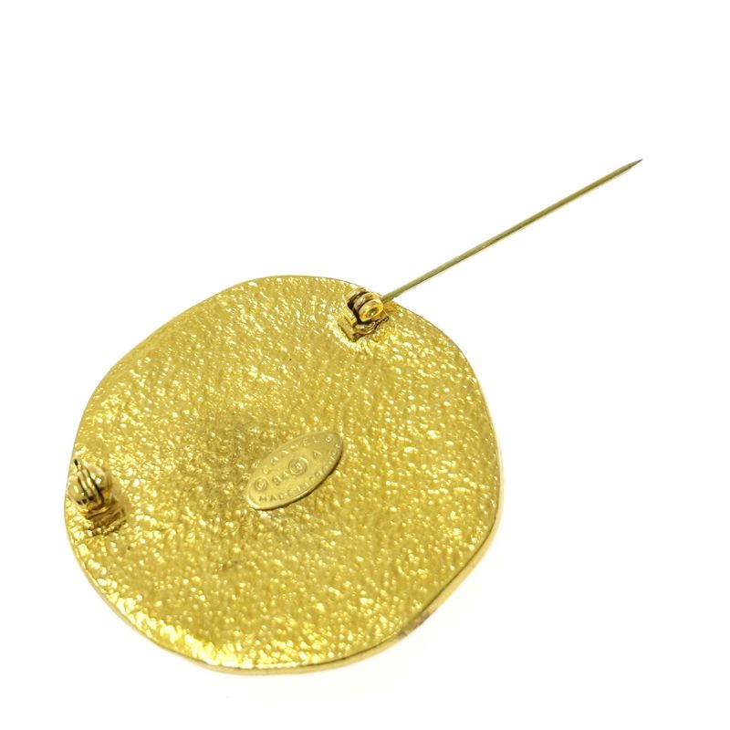 Chanel GP 94a Coco Mark Sun Brooch Gold with Box 418489 Brooch