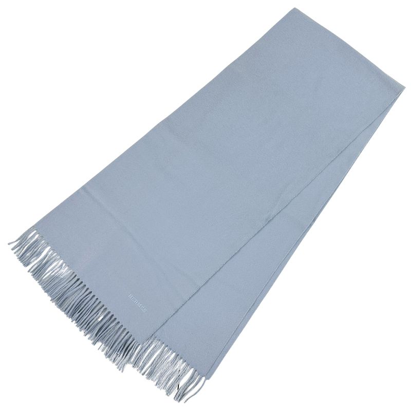 Hermes Scarf Women Men Brand Stole Cashmere Blue Light Blue Autumn Winter