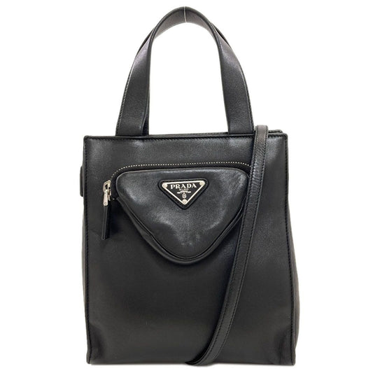 Prada Logo Handbag Lambskin