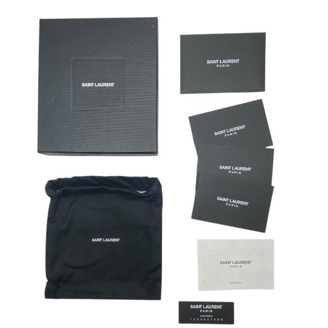 Saint Laurent Paris 505933 Fold Wallet Compact Wallet Round Zipper Leather