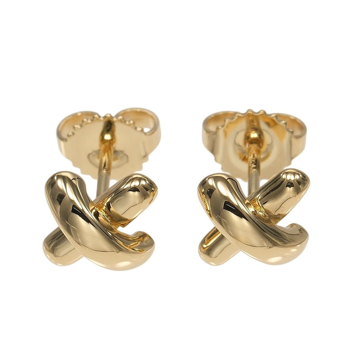 Tiffany & Co Cross Stitch 18k Yellow Gold Earrings