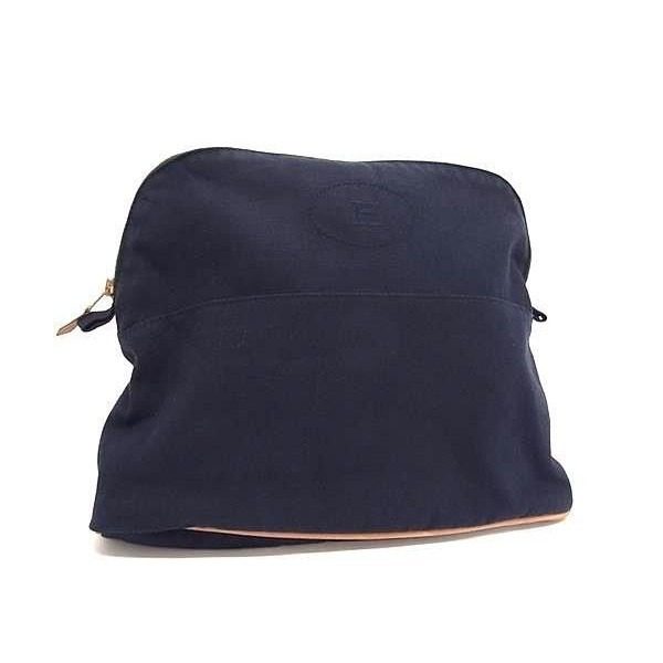Hermes Pouch Bolide GM Navy Cotton Gold