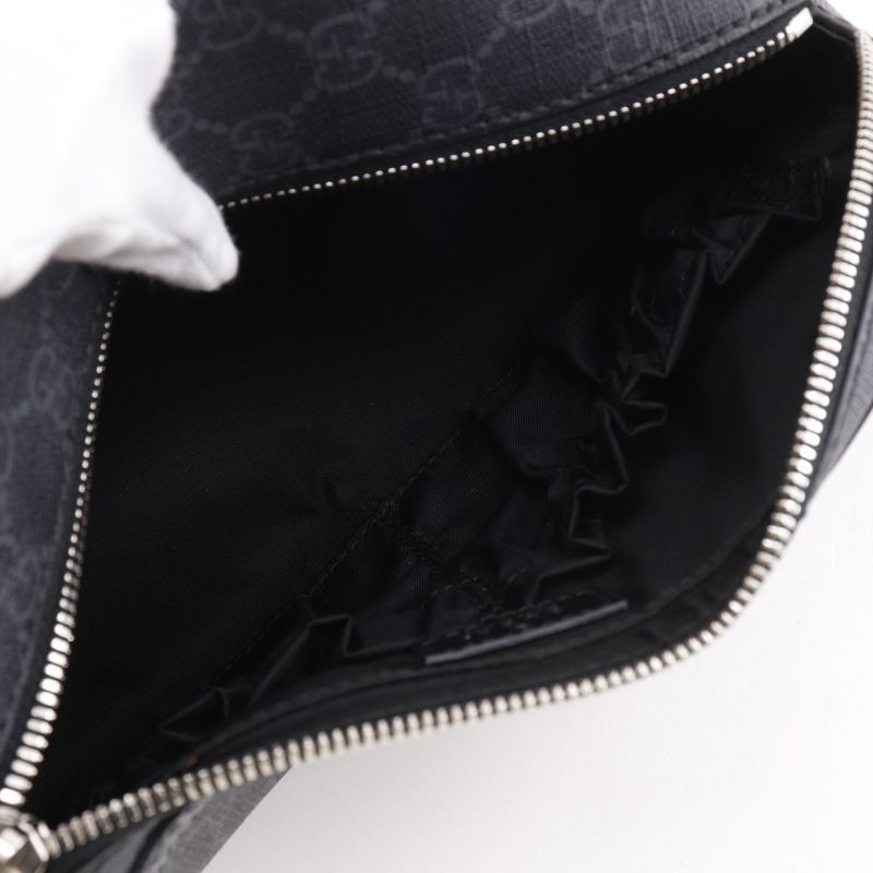 Gucci Interlocking G 730116 GG Supreme Canvas Black Men's Second Bag