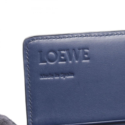 Loewe Bifold Long Wallet Linen Navy Leather Anagram Zip — view 5