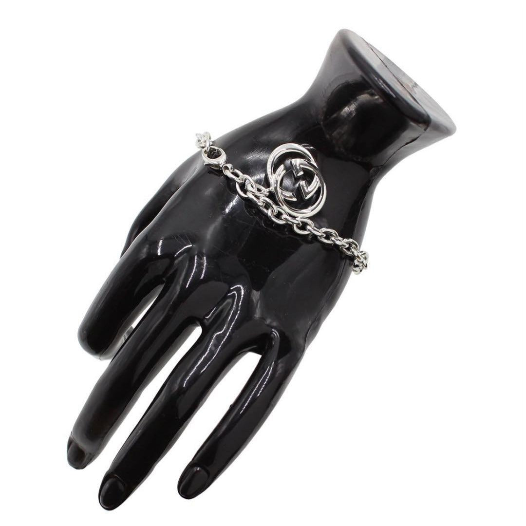 Gucci SV 925 Silver Interlocking G Logo Bracelet — view 3