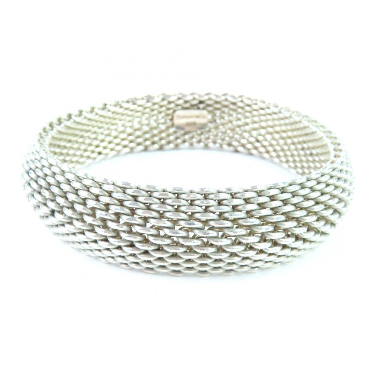 Tiffany & Co Somerset Mesh 925 Bangle Bracelet Silver