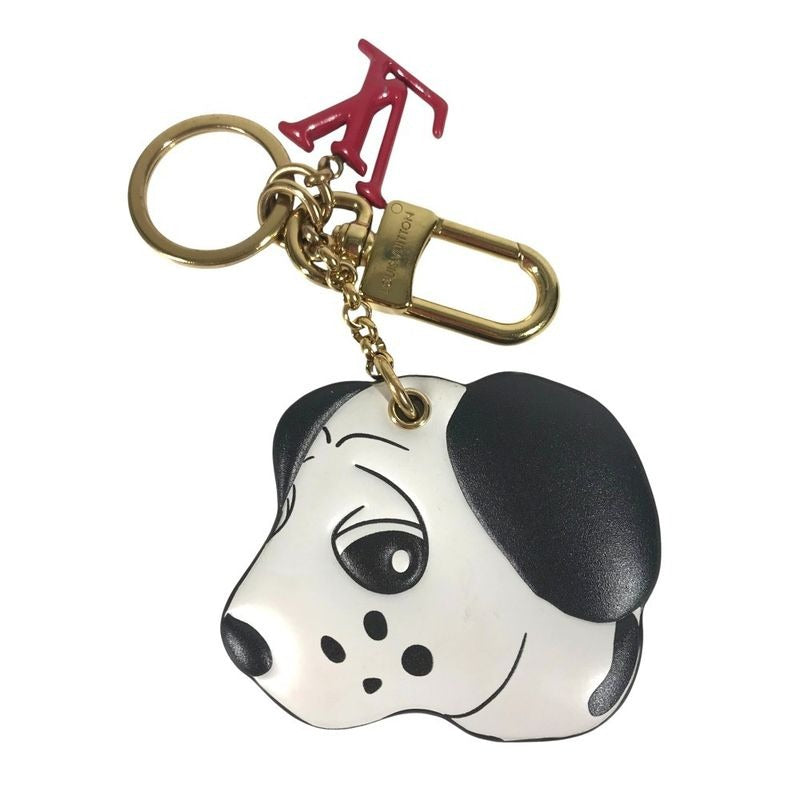 Louis Vuitton Key Holder Animogram Dog Leather White