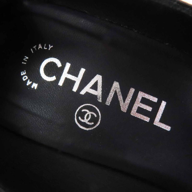 CHANEL G40154 Matelasse Heels Coco Mark Stitching Leather Pumps Black 36 With