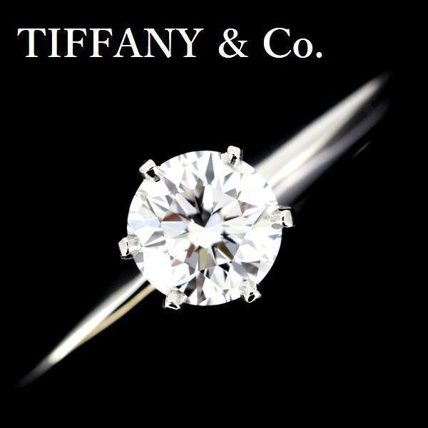 Tiffany & Co Solitaire 061 CT Diamond Ring E-Vvs 2 Pt950