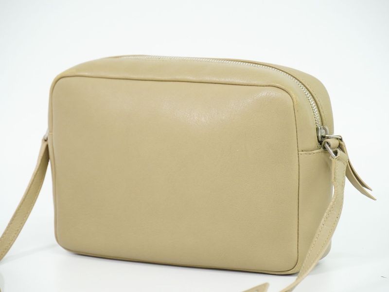 Authentic Saint Laurent Lou Shoulder Bag Pochette Camera Bag Leather Beige