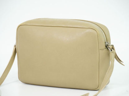 Authentic Saint Laurent Lou Shoulder Bag Pochette Camera Bag Leather Beige