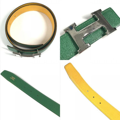 Hermes Belt H Belt Leather Green Yellow