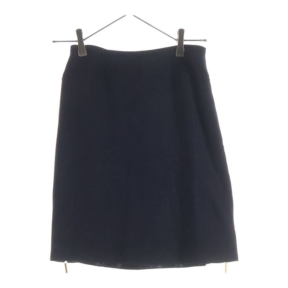 Chanel Zip Skirt Navy Wool