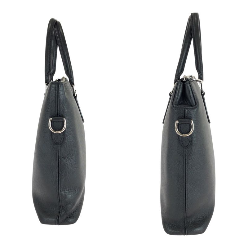Louis Vuitton Taiga Anton Black Silver Hardware Leather M33416 Business Bag