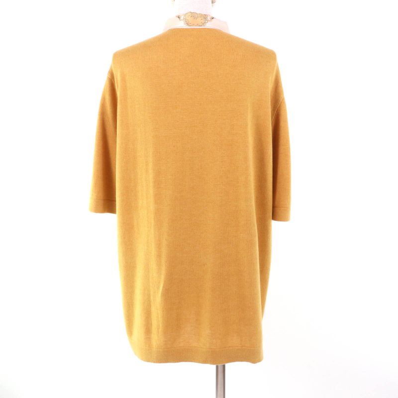 Hermes Vintage Cashmere-blend Twill Laine Silk-switched Knit Short-sleeved Polo