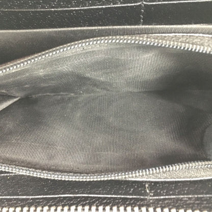 Gucci GG Canvas X Leather Round Zipper Long Wallet 307980 Black