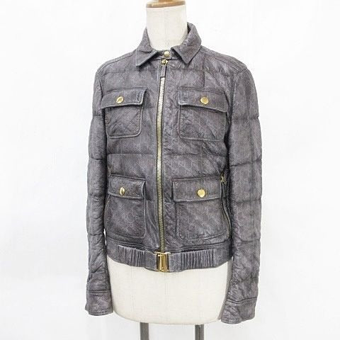 Gucci Jacket Riders Leather Zip Up All Pattern GG