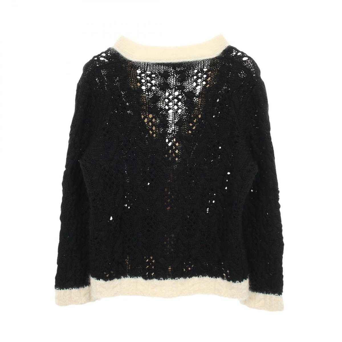 Chanel Cardigan CC Logo Button Cable Knit Wool Silk — view 2