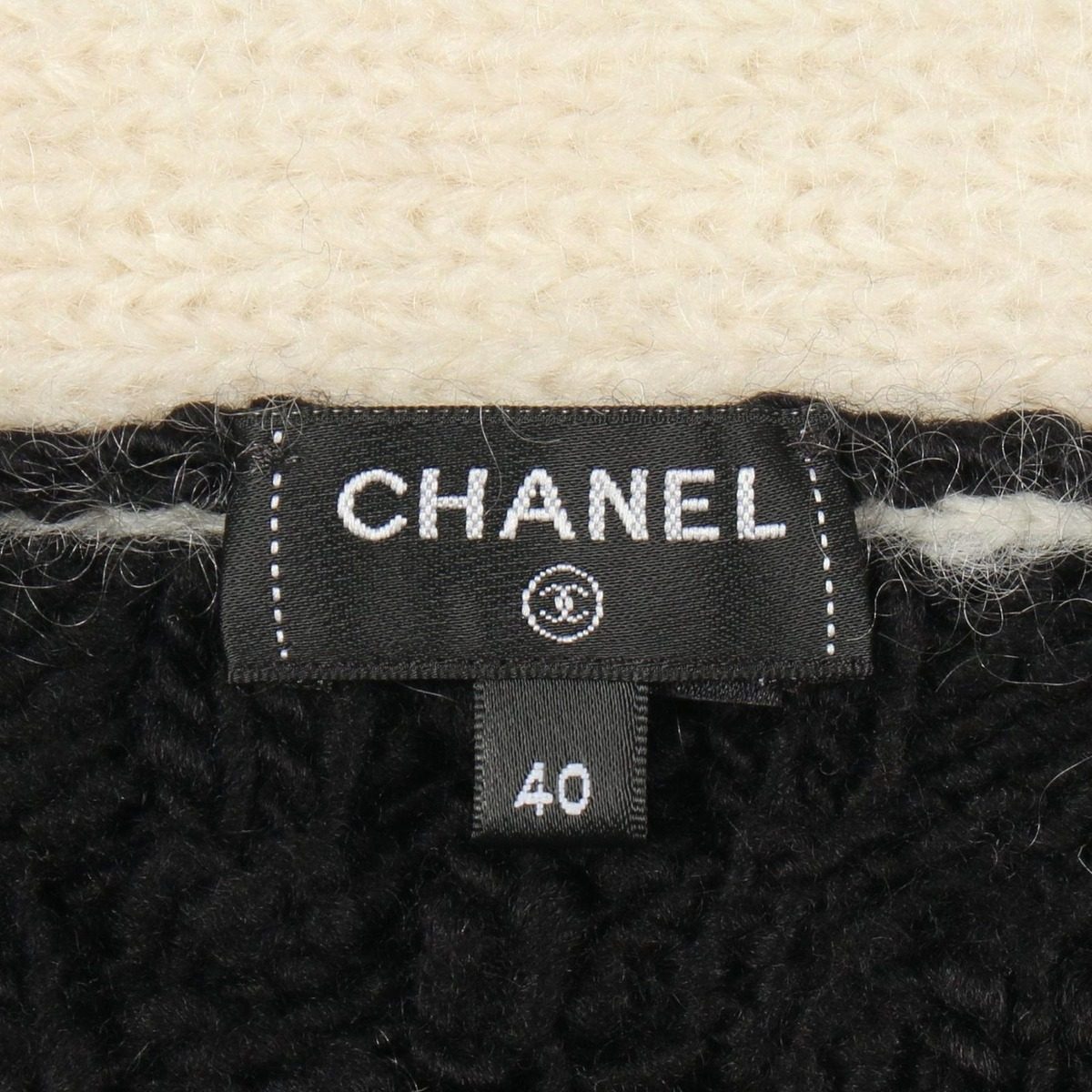 Chanel Cardigan CC Logo Button Cable Knit Wool Silk — view 3