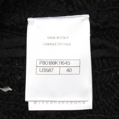 Chanel Cardigan CC Logo Button Cable Knit Wool Silk — view 5