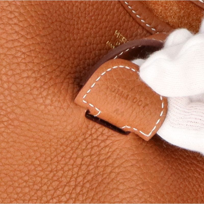 Hermes Evelyn 3 GM Taurillon Clemence Women's Shoulder Bag Gold Excellent