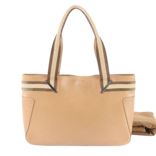 Gucci 002 Leather Handbag Tote Brown