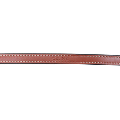 Celine Triomphe Vanity Leather Brown Black Shoulder Bag Gold — view 11