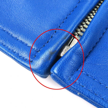 Loewe All Leather Single Rider Jacket Blue 46 — view 11