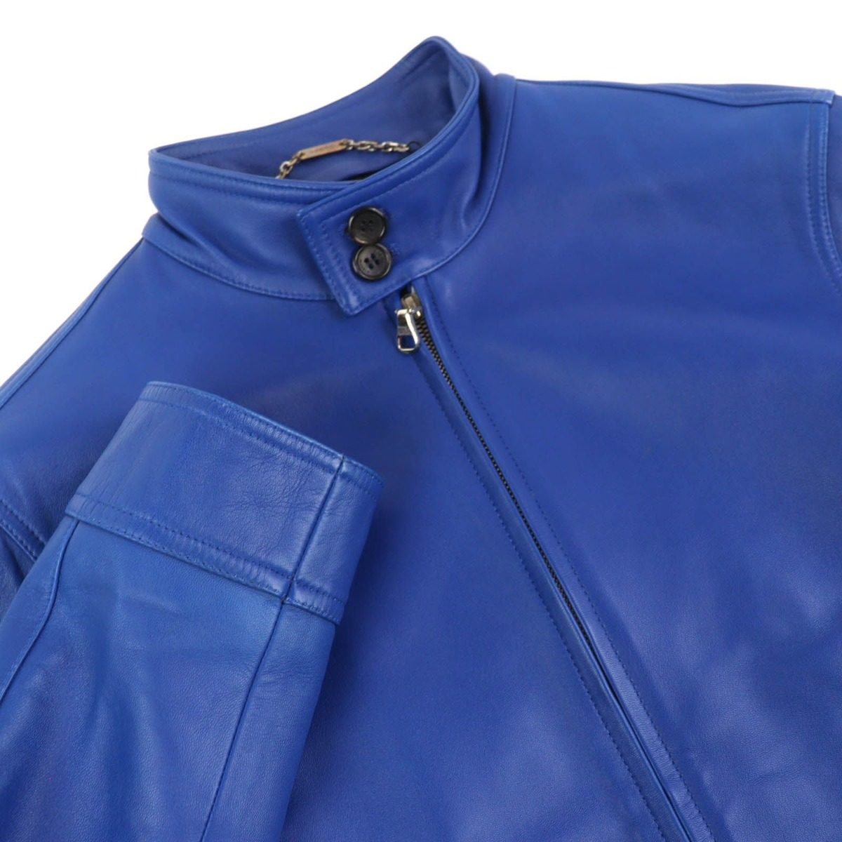 Loewe All Leather Single Rider Jacket Blue 46 — view 4