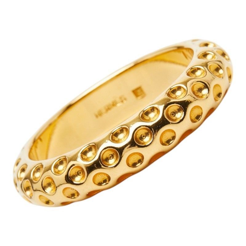 Hermes Dot Motif Scarf Ring Gold Plated