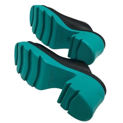 Bottega Venetaveneta Flash Sandals Clog Sabot Shoes Leather Black Green