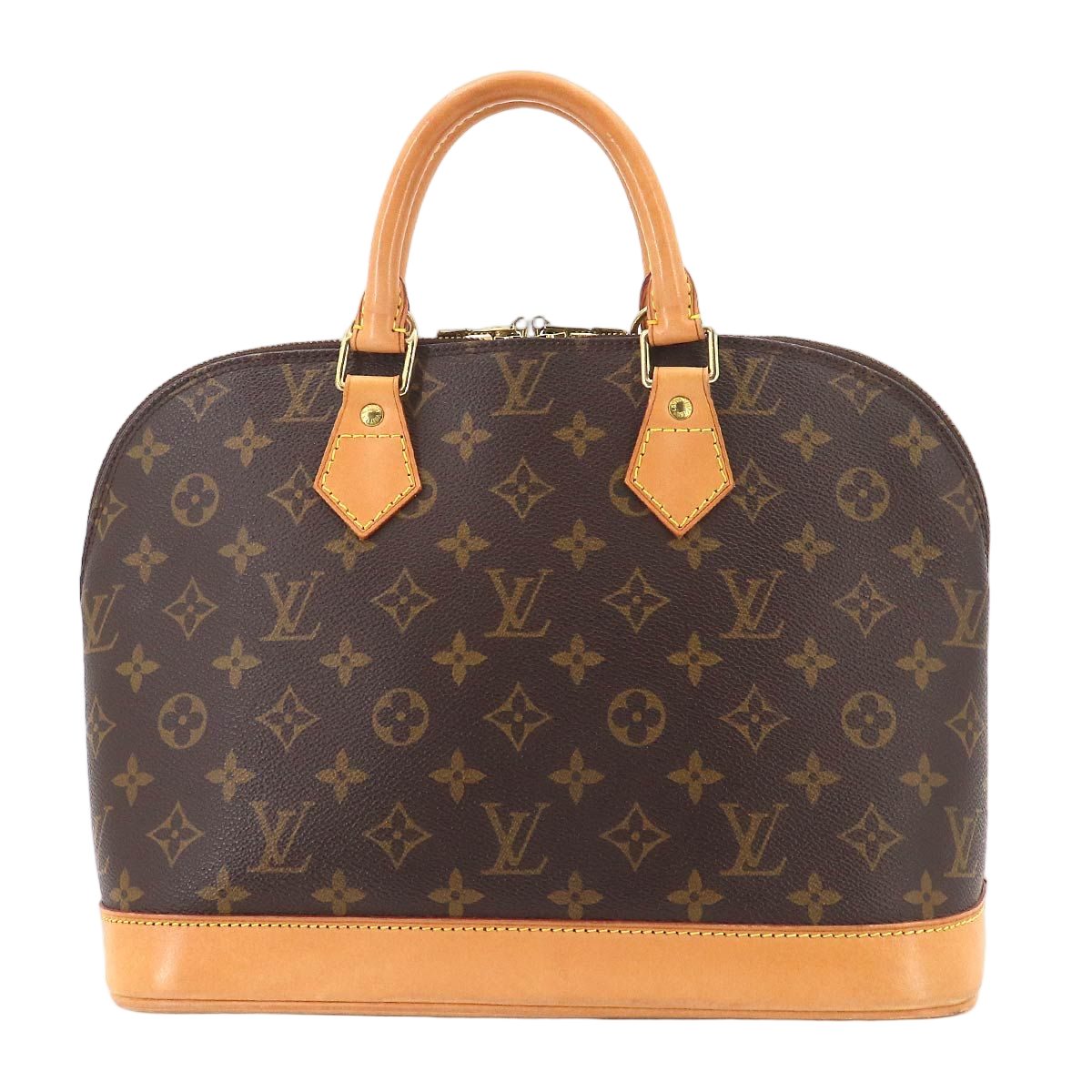 Louis Vuitton Monogram Alma Hand Bag Brown Gold