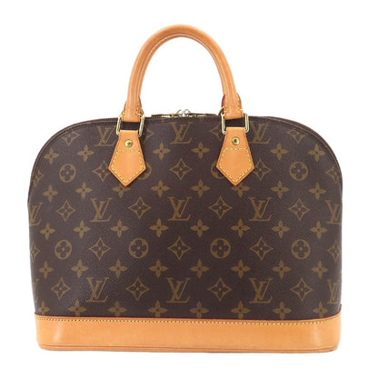 Louis Vuitton Monogram Alma Hand Bag Brown Gold
