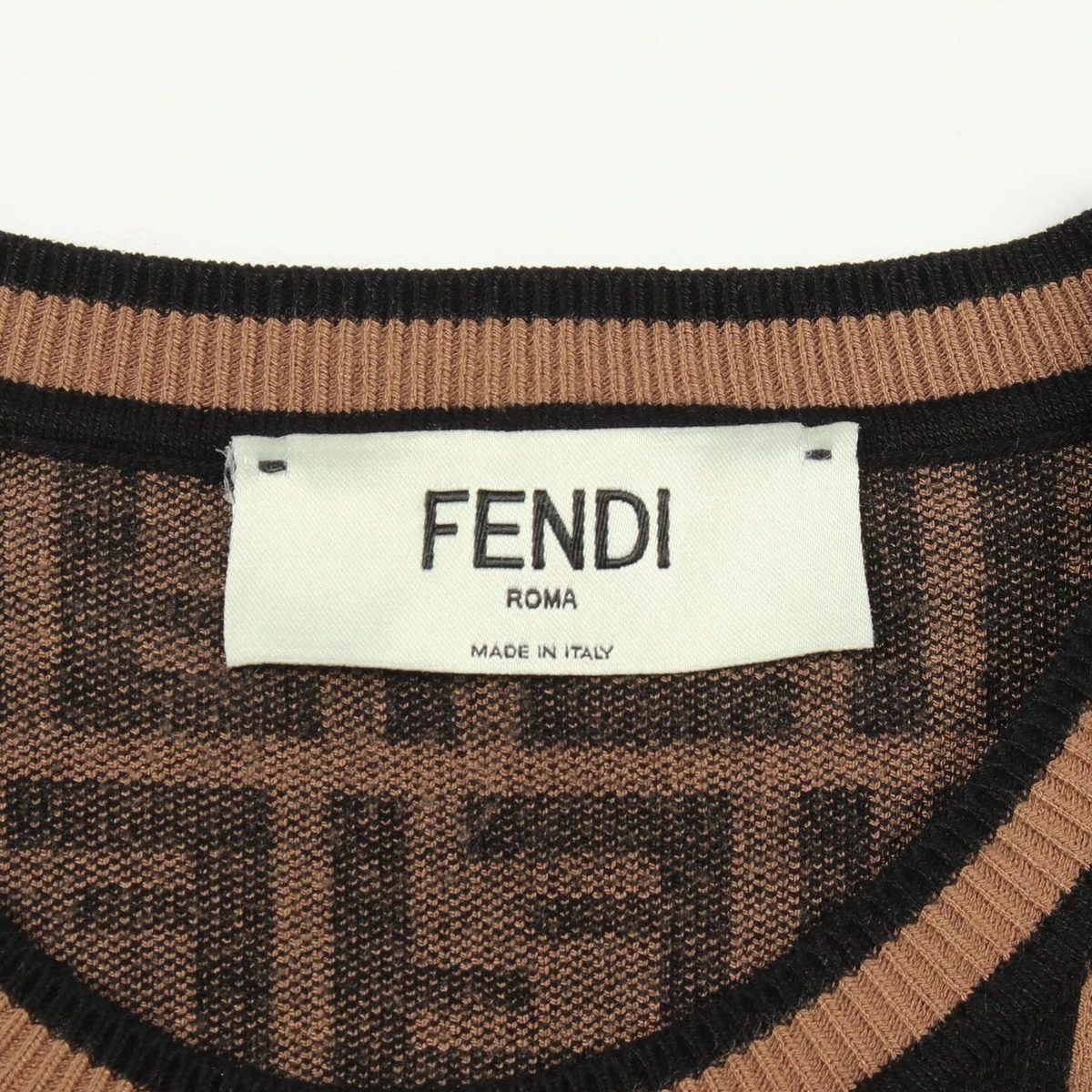 Fendi Knit Zucca Crew Neck Long Sleeve Rayon Sweater — view 3