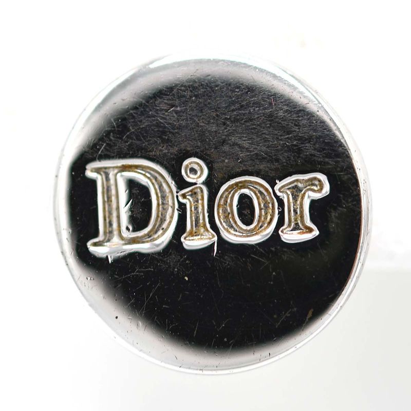 Christian DIOR Earrings Logo Silver Color Approx 3 G Accessories H2681