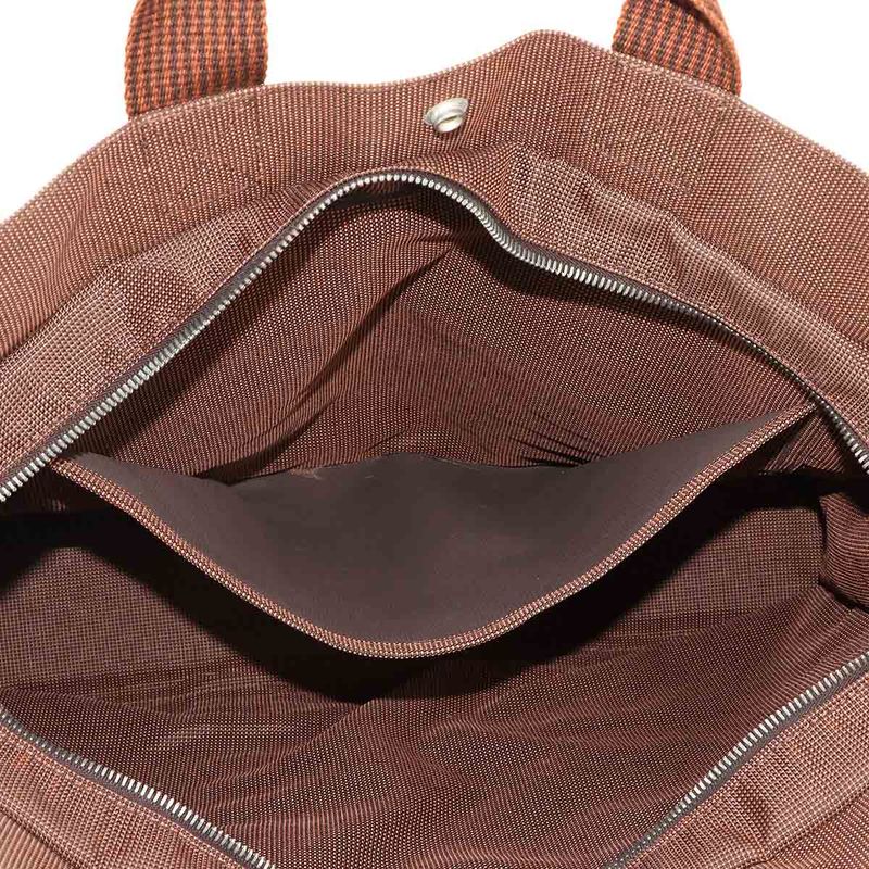 Hermes Herline MM Tote Bag Canvas Brown Silver Hardware Herline Tote MM 90297084