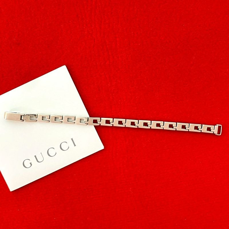 Gucci Square G Bracelet Silver 925 Bangle Accessory 19488