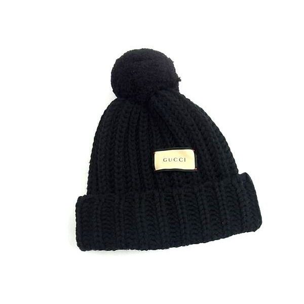 Gucci Wool Beanie Knit Hat S Black
