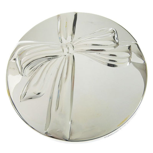 Tiffany & Co Mirror Silver Ribbon Motif Women's Hand Mirror Compact