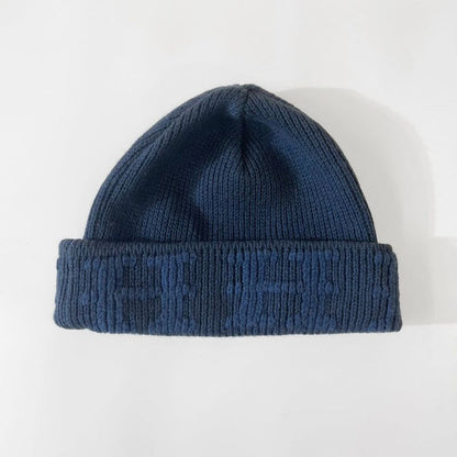 Hermes 19091899024330 H Logo Cashmere Knit Cap Men's Navy ME