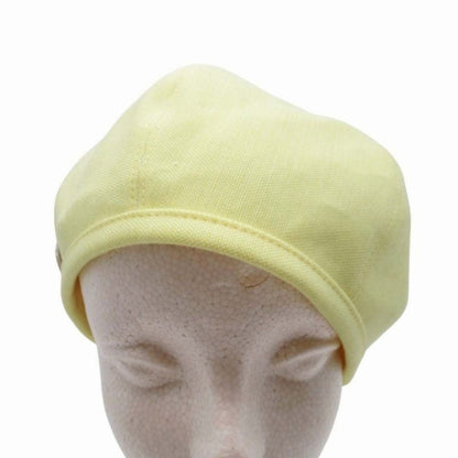 Hermes Gabrielle Beret Linen Hat Cap 57 cm Yellow Handbag