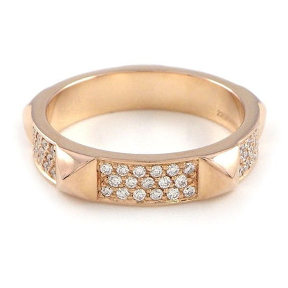 Hermes Ring Clou de Pave 65 Points Diamond 18K Pink
