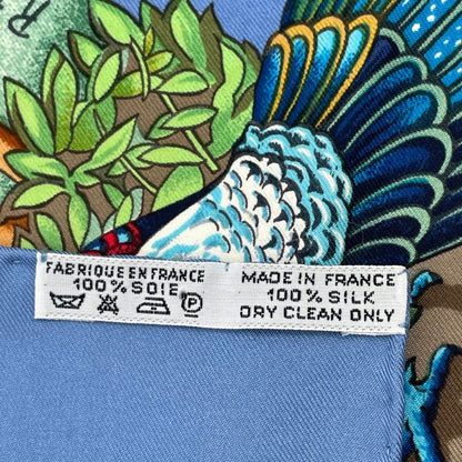Hermes Carre 90 Sichuan Silk Scarf Blue