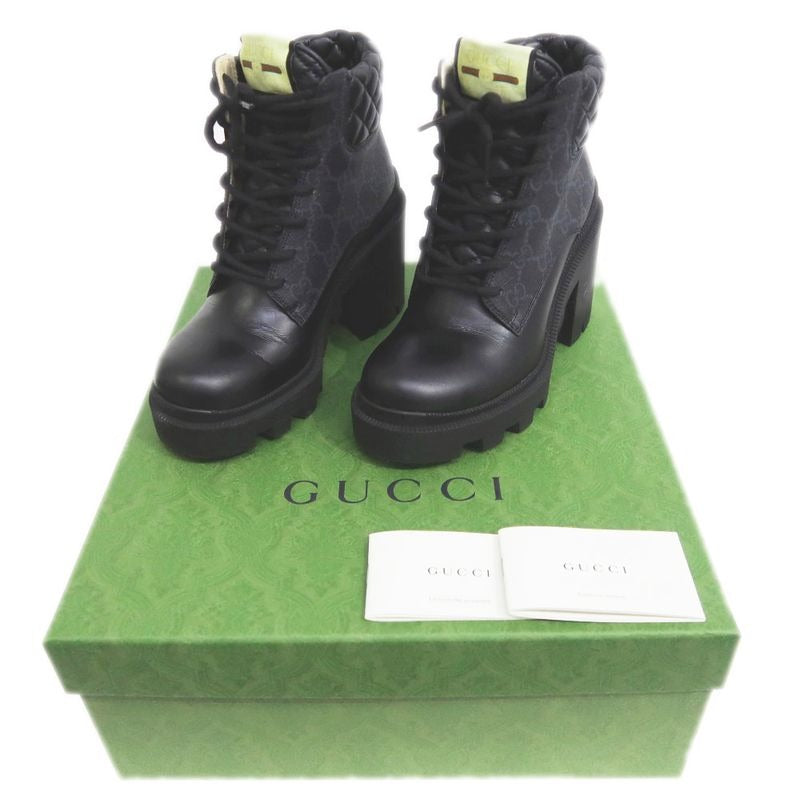 Gucci Ankle Boots Size 35 1 2 GG Pattern Black Shoes — view 10