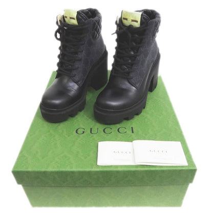 Gucci Ankle Boots Size 35 1 2 GG Pattern Black Shoes — view 10