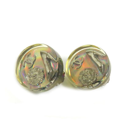 Chanel Earring Round Shape Coco Mark Camellia Heel Motif Pair 97P