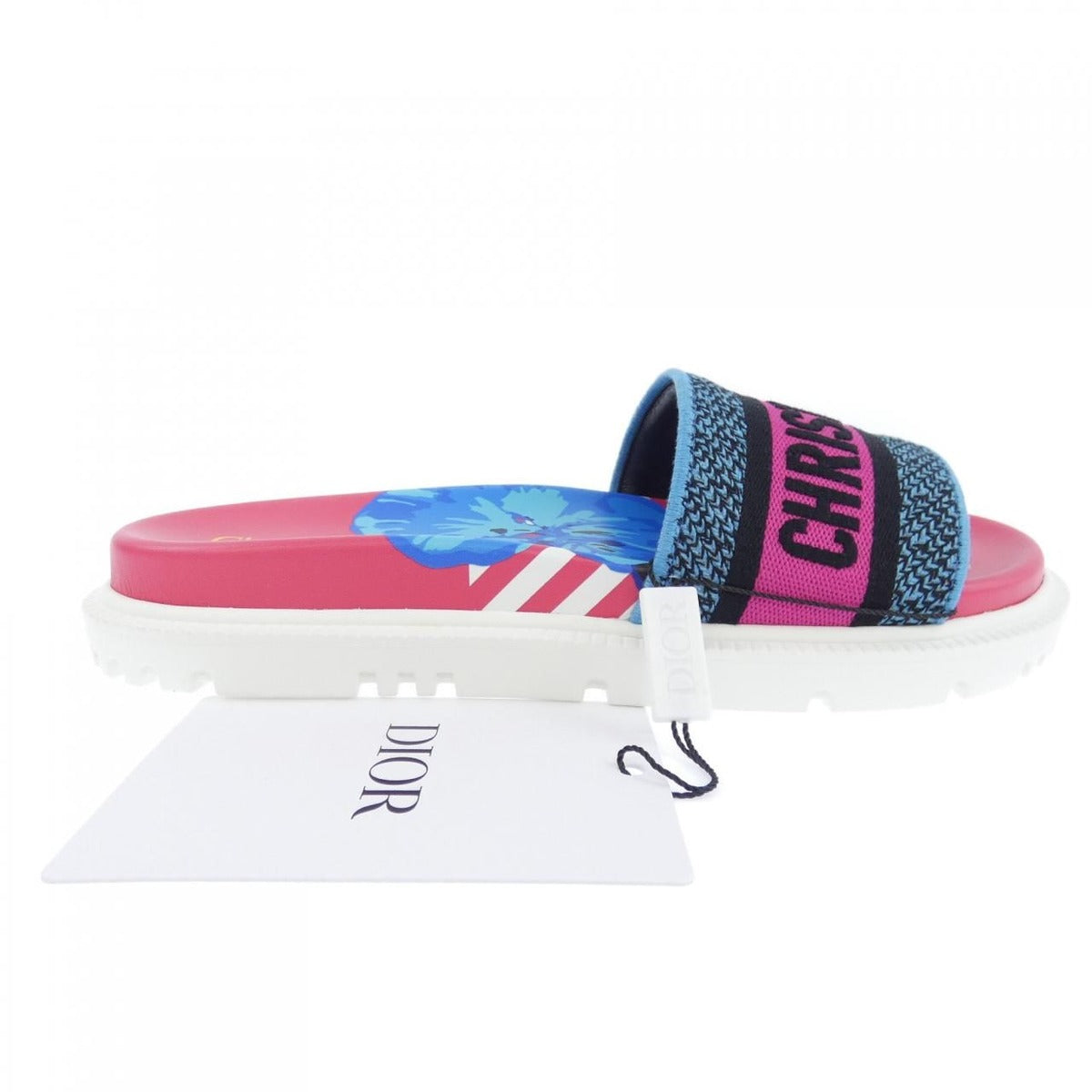 Dior Dway D-Flower Pop EM Sandals Black Blue Pink