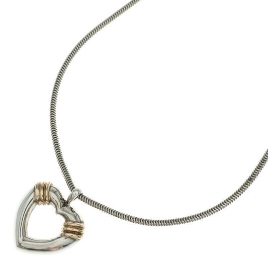 Tiffany & Co Heart Necklace Pendant Snake Chain Silver Gold