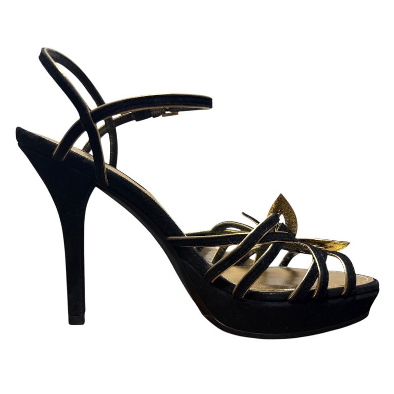 Louis Vuitton Suede Ankle Strap Sandals 35 22cm (8.66in) Equivalent Black And